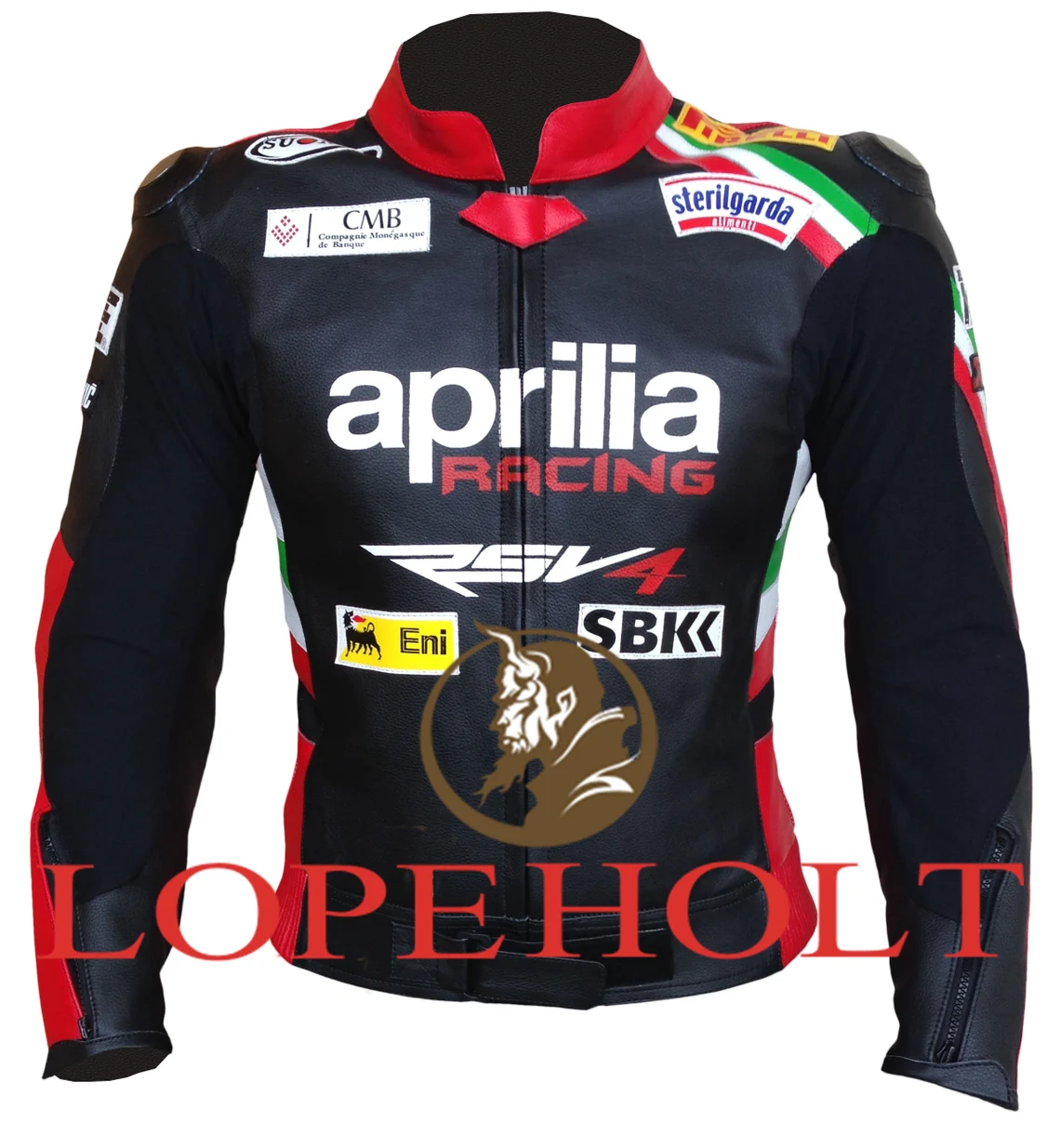 Aprilia RSV4 Motorcycle Black Leather Racing Jacket